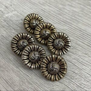 Vintage Italian Metal Button Set of 6